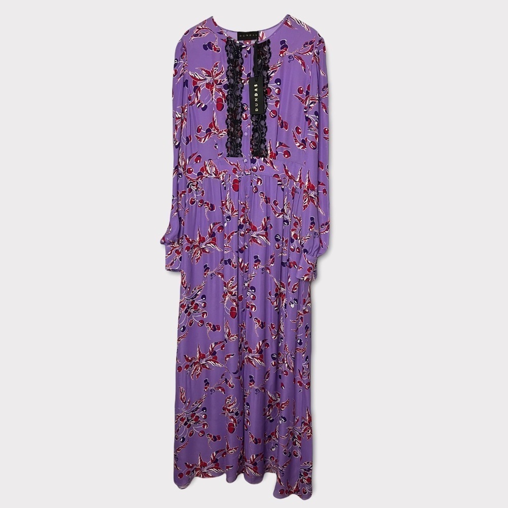 NWT DUNDAS CHERRY PRINT MAXI DRESS SZ IT 46‎ US 10